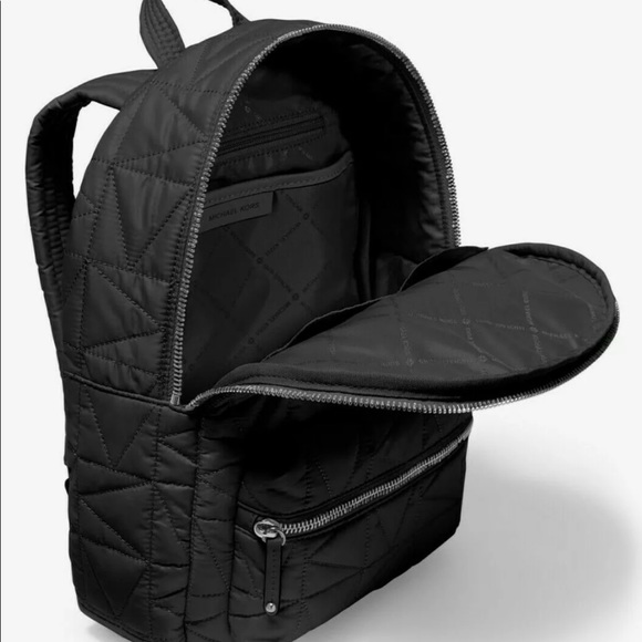 Michael Kors Winnie Medium Quilted Nylon Black Backpack 35T0UW4B2C NWT main image 4